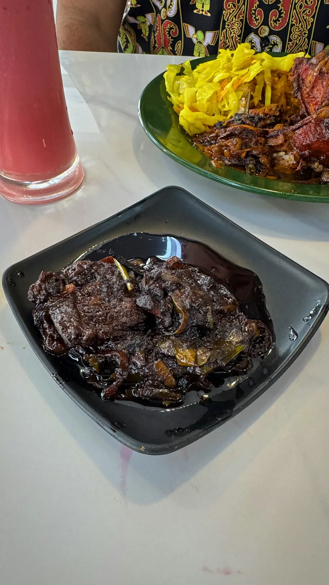 Plate of beef rendang